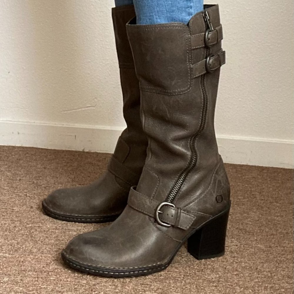 Born Leather Boots Gray Size 10